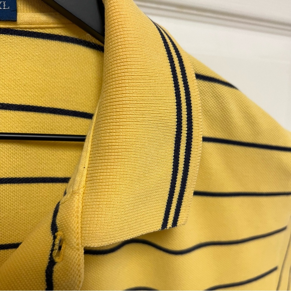 Polo by Ralph Lauren Yellow and Navy Striped Polo Shirt - Picture 5 of 13